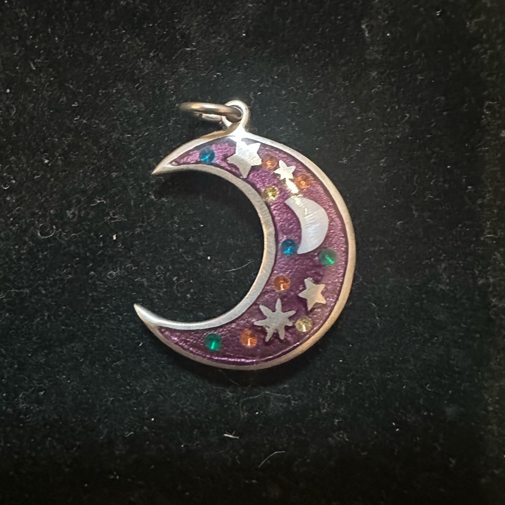 Purple Crescent Moon Pendant